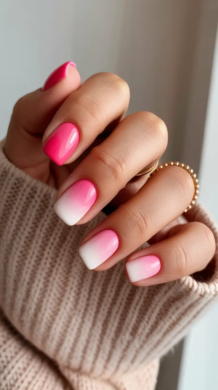 Short Nail Designs 2026 Soft Pink Ombre