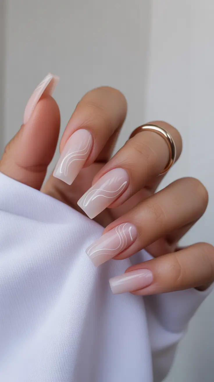 Square Nails Inspiration 2026 Minimal Line Art