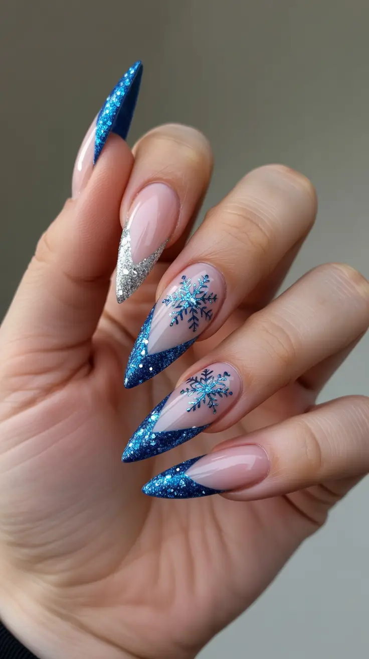 Stylish Almond Nails 2026 Arctic Sparkle Elegance