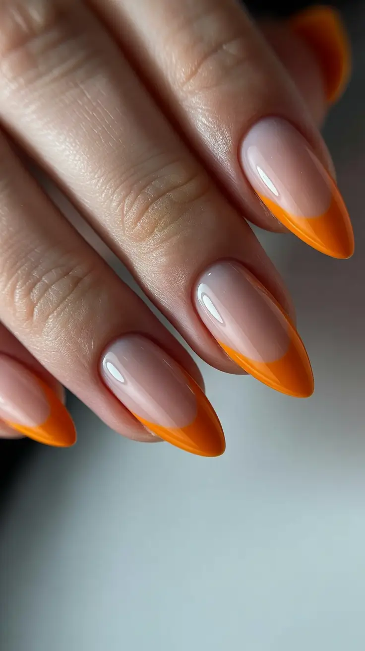 Stylish French Nails 2026 Orange French Tips With a Fresh Minimal Mood