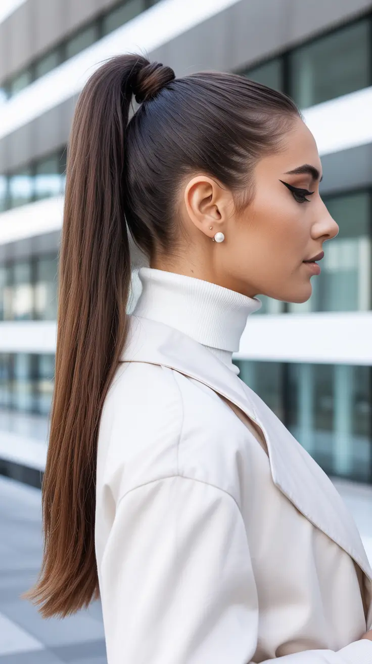 ponytail hairstyle 2026 Urban Straight Power Ponytail