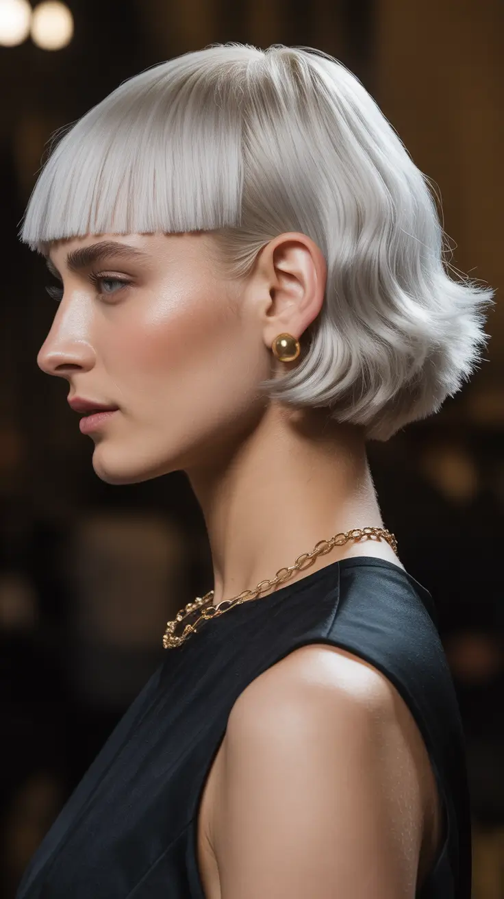 trendy Haircuts 2026 Silver Bob With Bangs