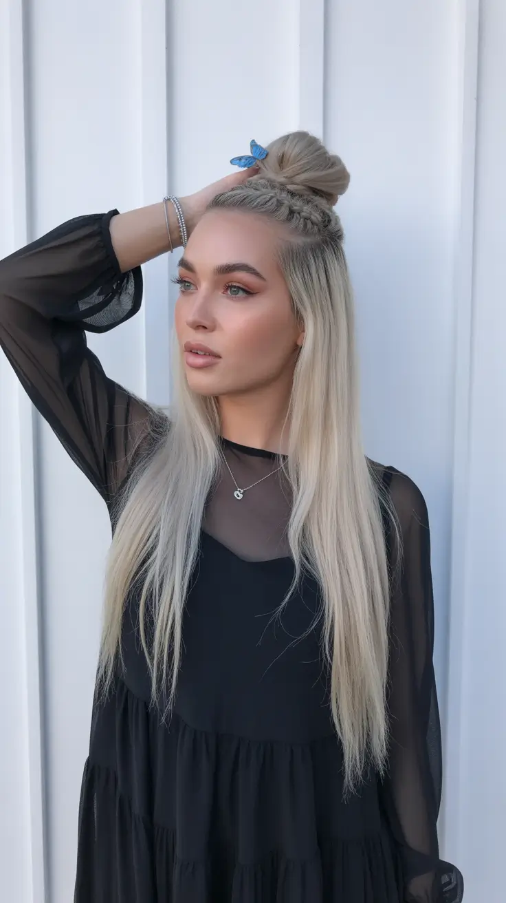 straight-hairstyle-2026-half-up-butterfly-clip