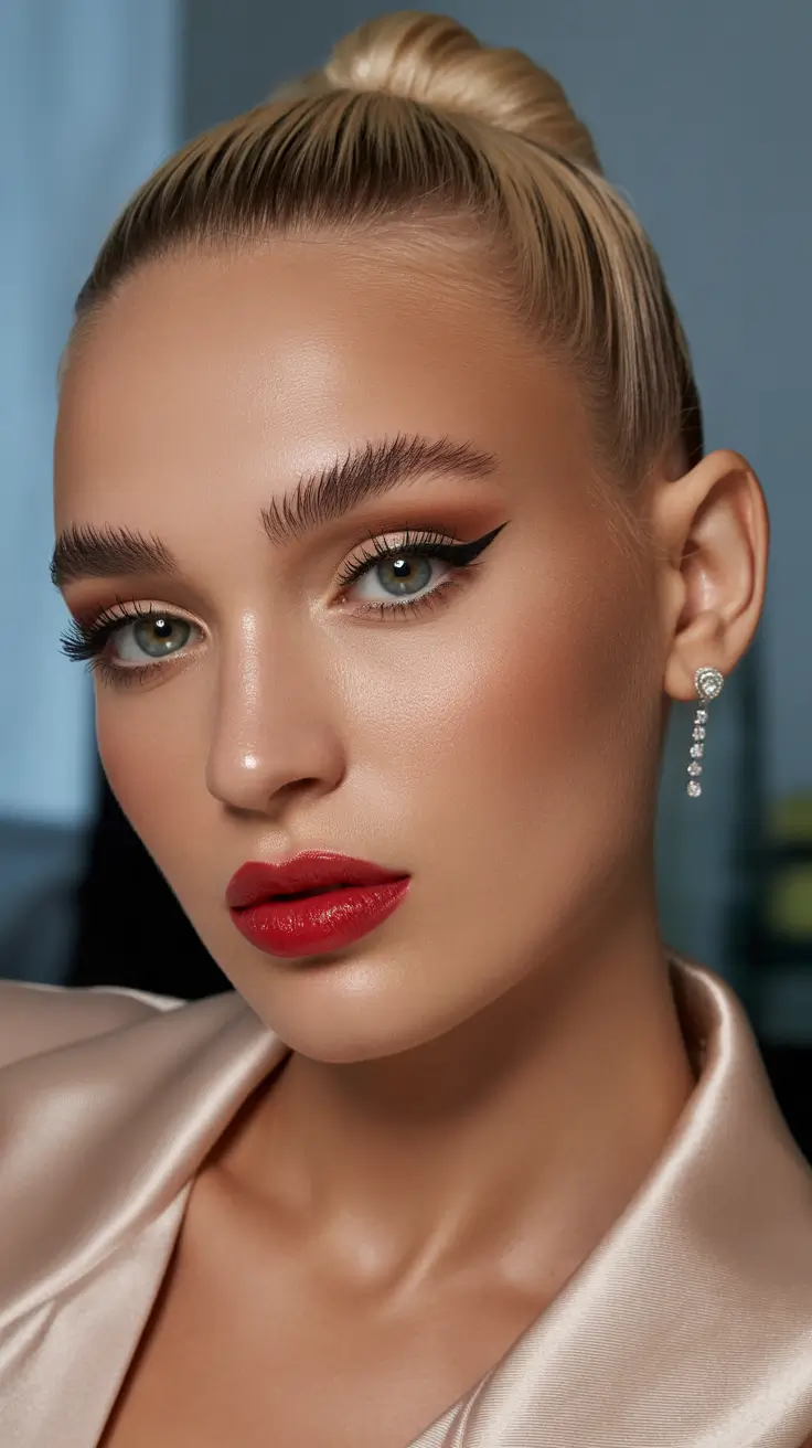 Straight hairstyle 2026 polished top knot