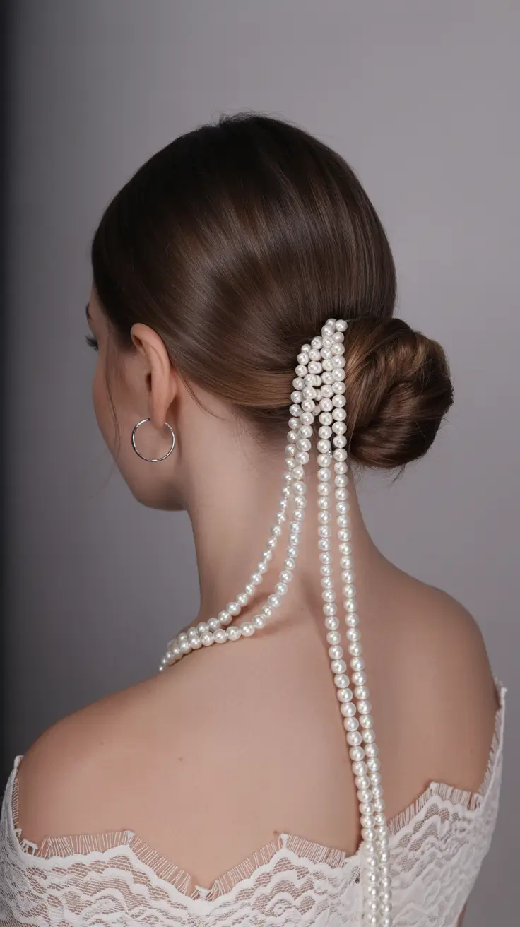 wedding hairstyle 2026 Timeless Elegance With Pearls