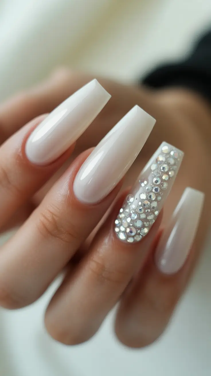 Wedding Nails Trend for Bride 2026 Soft Milky Almond