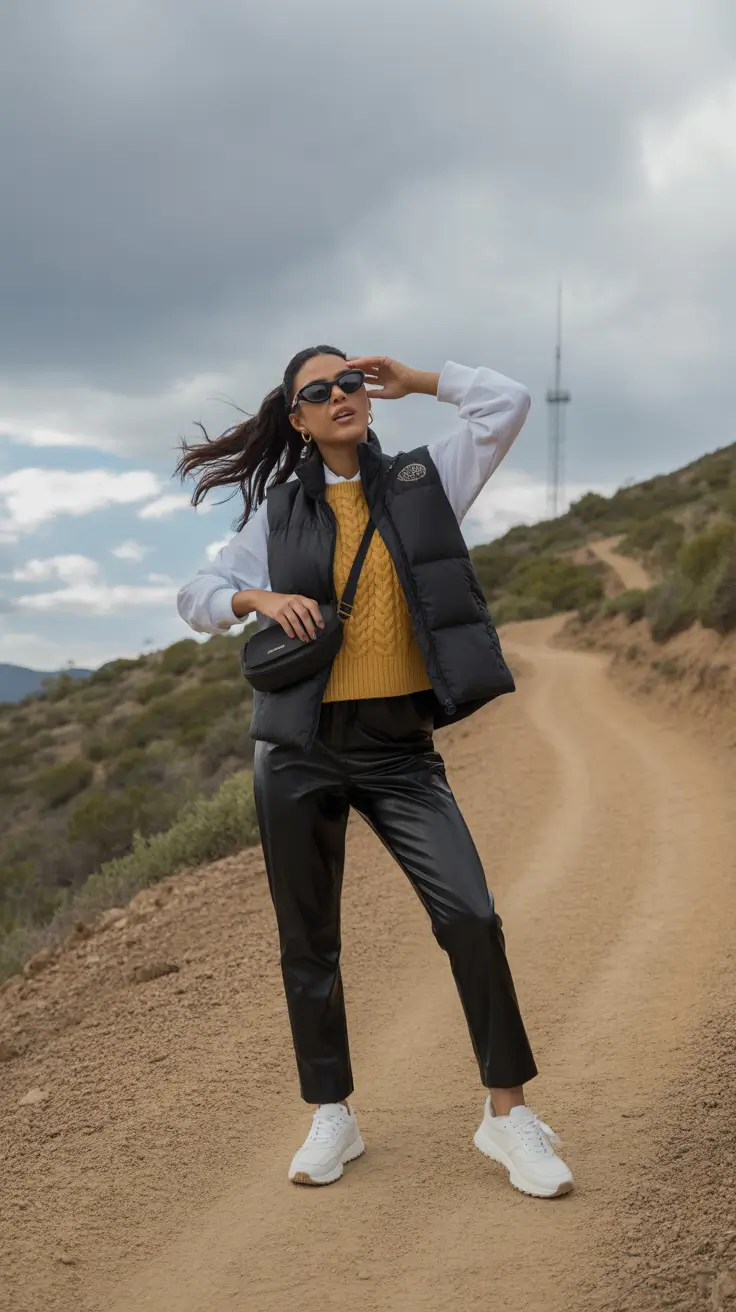 cold spring outfit 2026 Sporty Layers Meet Elevated Basics