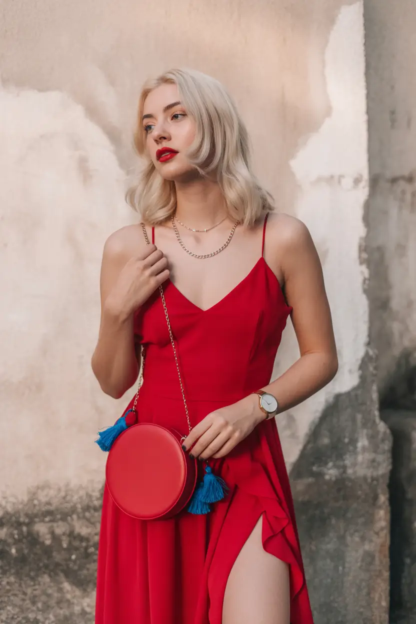 date spring outfits 2026 Red Slip Dress for a Night Date Mood