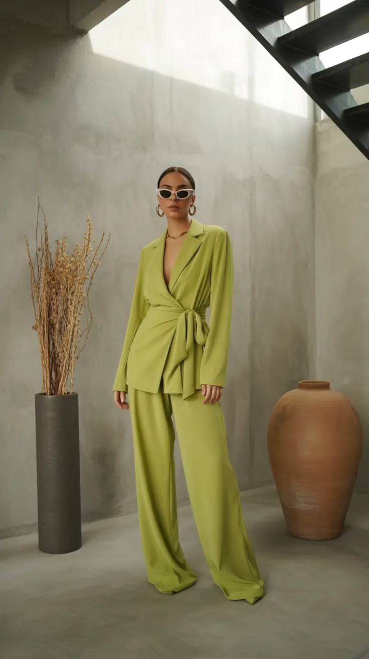 Spring formal outfits 2026 Lime Suit With Cool Girl Energy