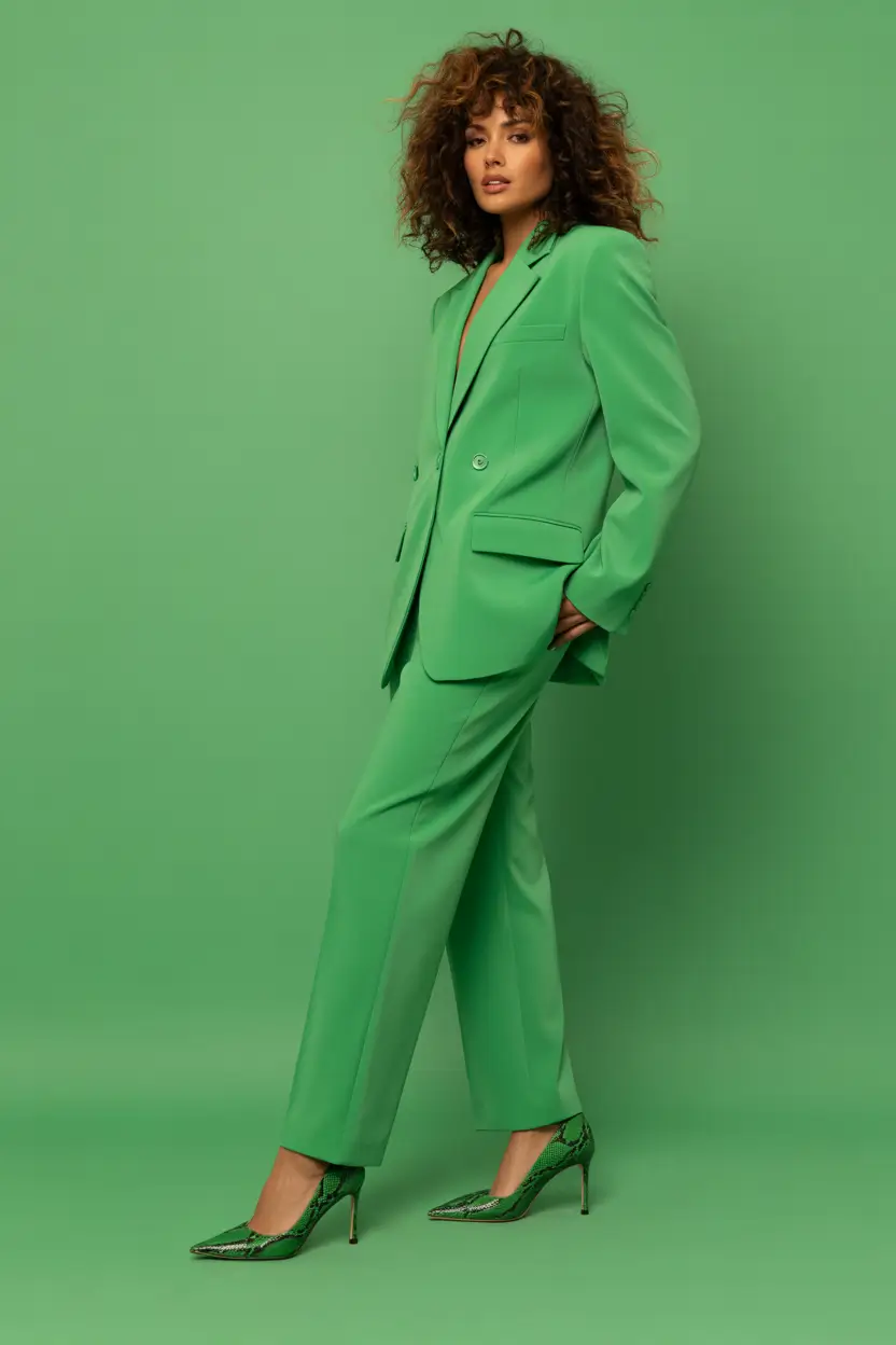Spring formal outfits 2026 Bright Green Suiting for a Bold Spring Mood