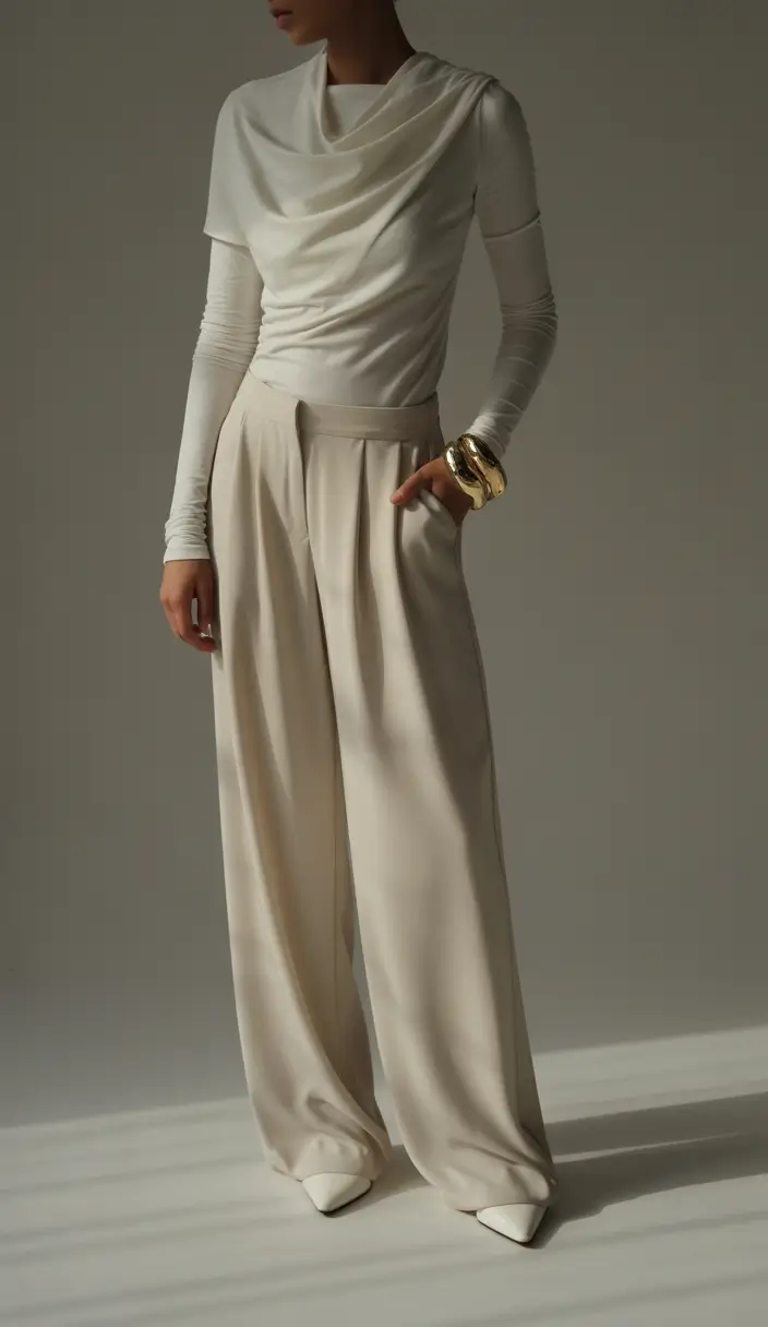 Spring formal outfits 2026 Quiet Luxury in Cream and Drape