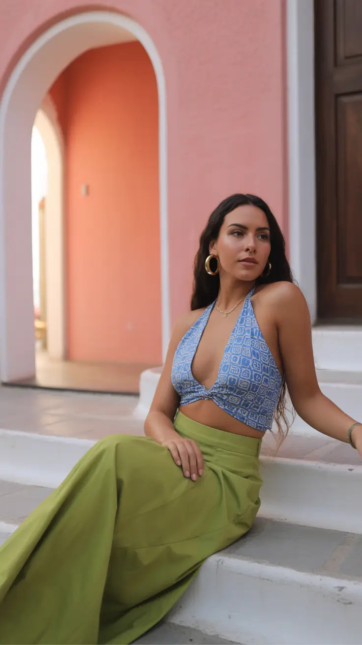 spring outfits with tops 2026 Soft Geometry With a Statement Crop