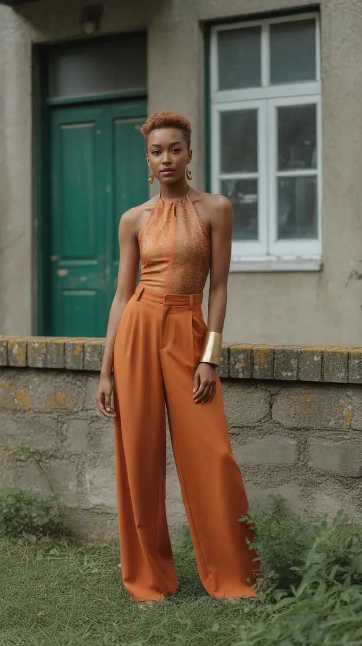 spring outfits with tops 2026 Tailored Ease With a Bold Color Top