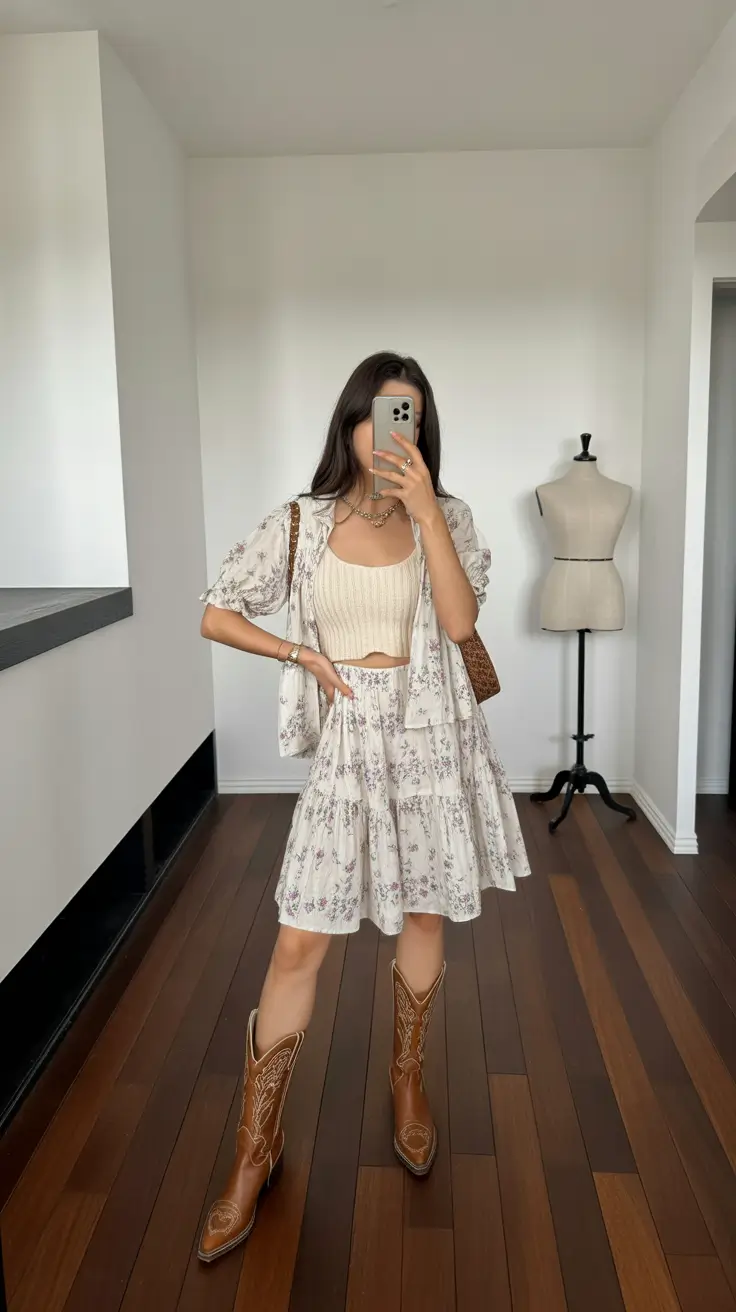 spring skirt outfits 2026 Floral Mini That Feels Grown-Up