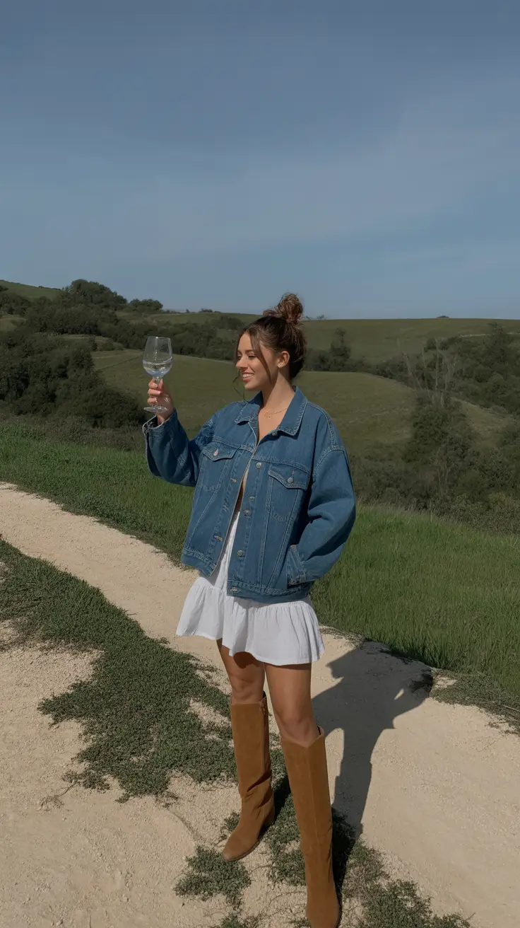 winery outfit spring 2026 Denim Layers With a Relaxed Spring Attitude