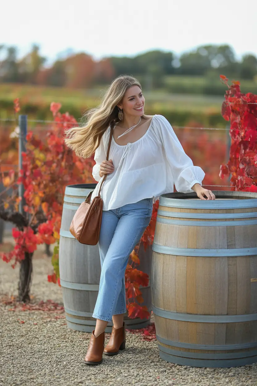 winery outfit spring 2026 Relaxed Denim Romance