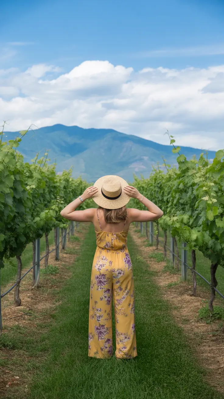 winery outfit spring 2026 Floral Jumpsuit That Feels Like Spring in Italy