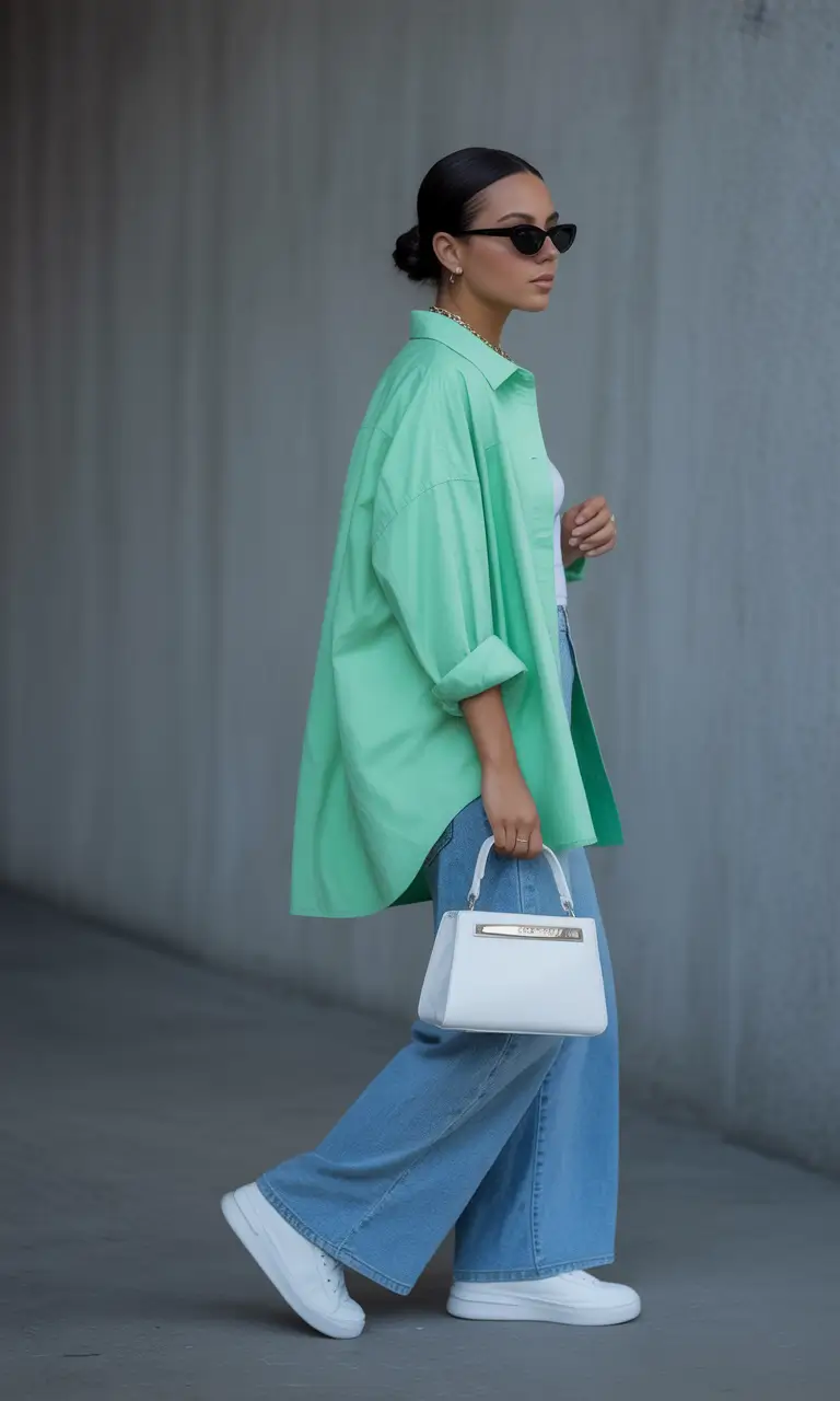 casual spring outfits 2026 Soft Mint Layers for Smart Casual Days