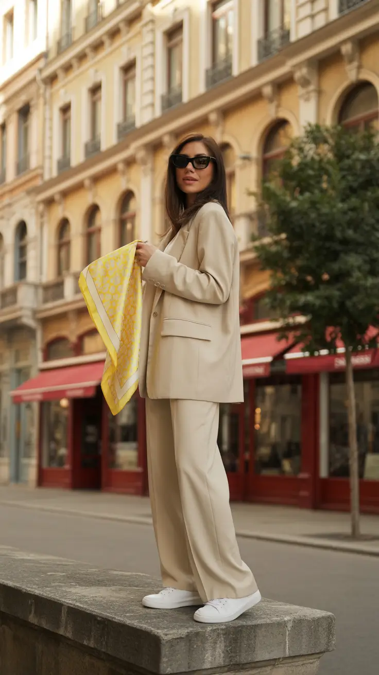 casual spring outfits 2026 Neutral Suiting With a Fresh Spring Twist
