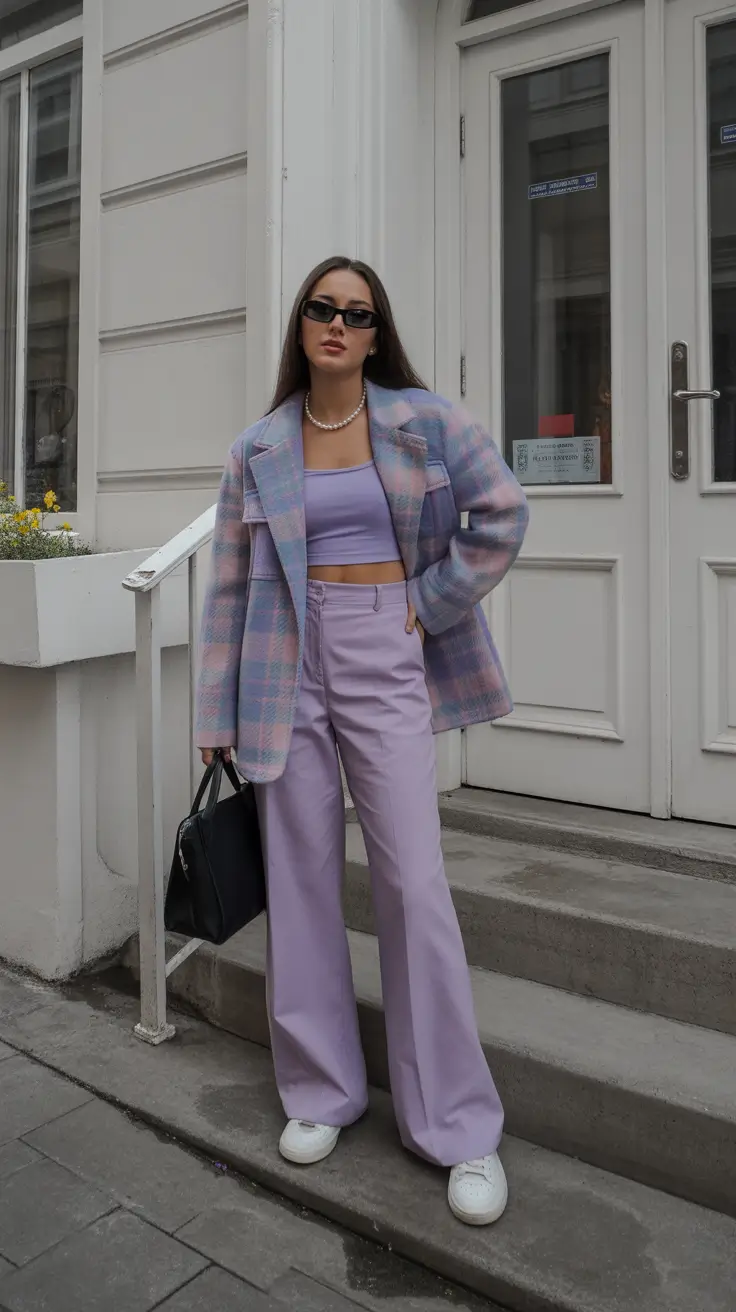 comfy spring outfits 2026 Soft Tailoring in Head to Toe Lavender