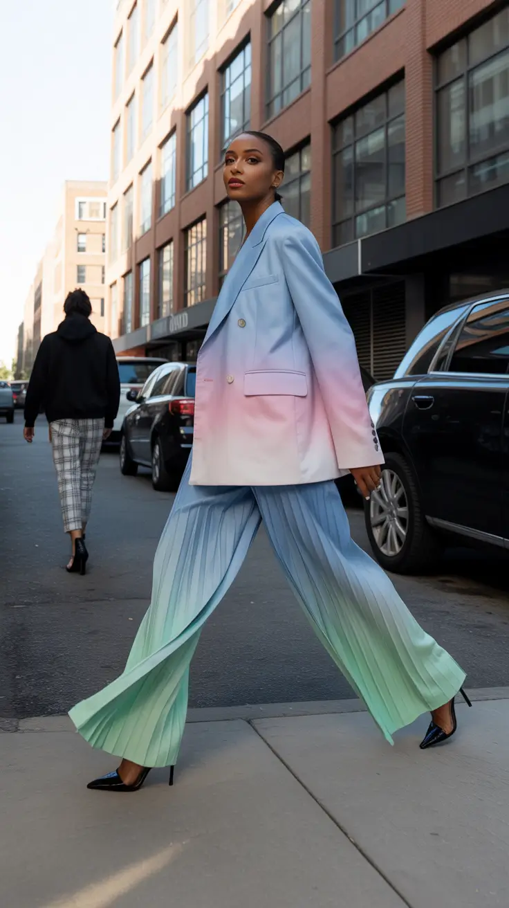 spring concert outfit ideas 2026 Pastel Power Suit for Street Style Concert Days