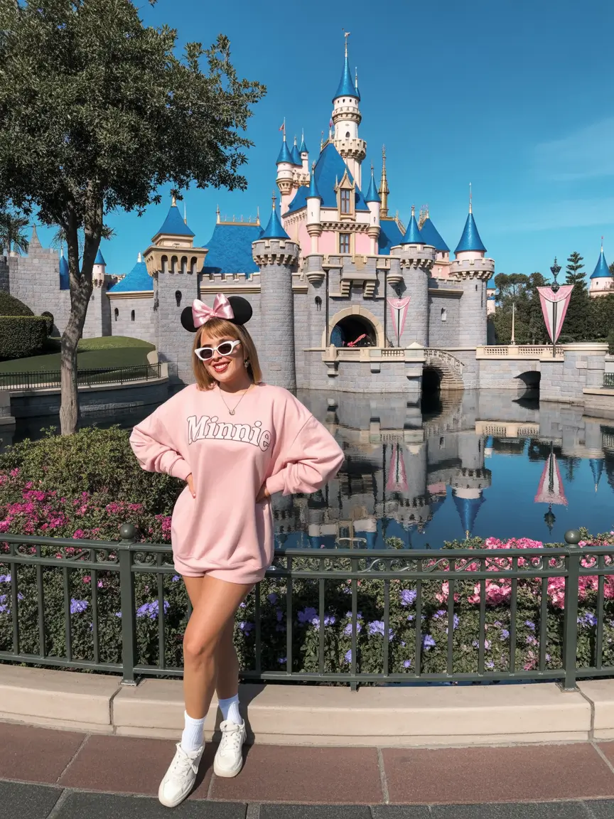 spring disneyland outfits 2026 Soft Minnie Sweatshirt for a Cozy Spring Moment