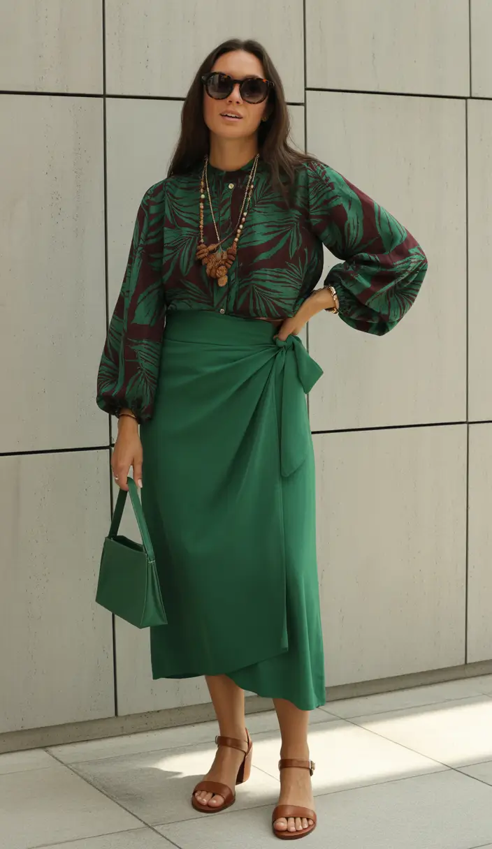 spring outfit for Thursday 2026 Bold Green Elegance With City Confidence