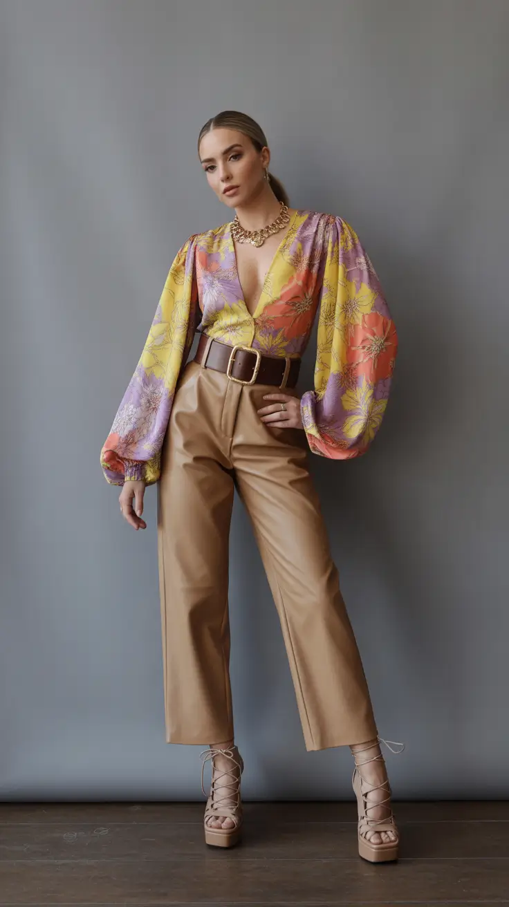 spring outfit for Thursday 2026 Bright Florals With a Polished Waistline