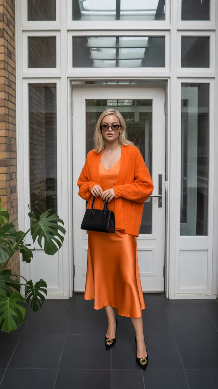 early spring outfits 2026 Monochrome Warmth for Work Days