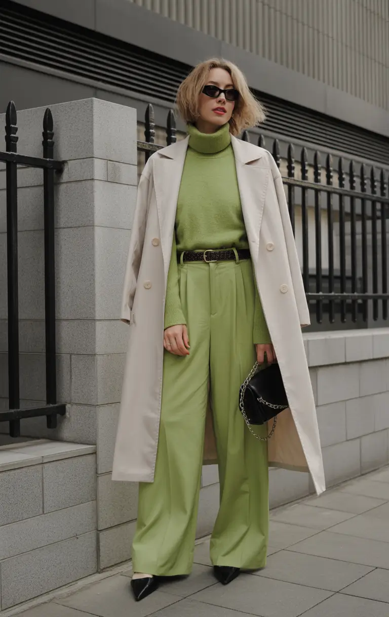 early spring outfits 2026 Fresh Green Layers