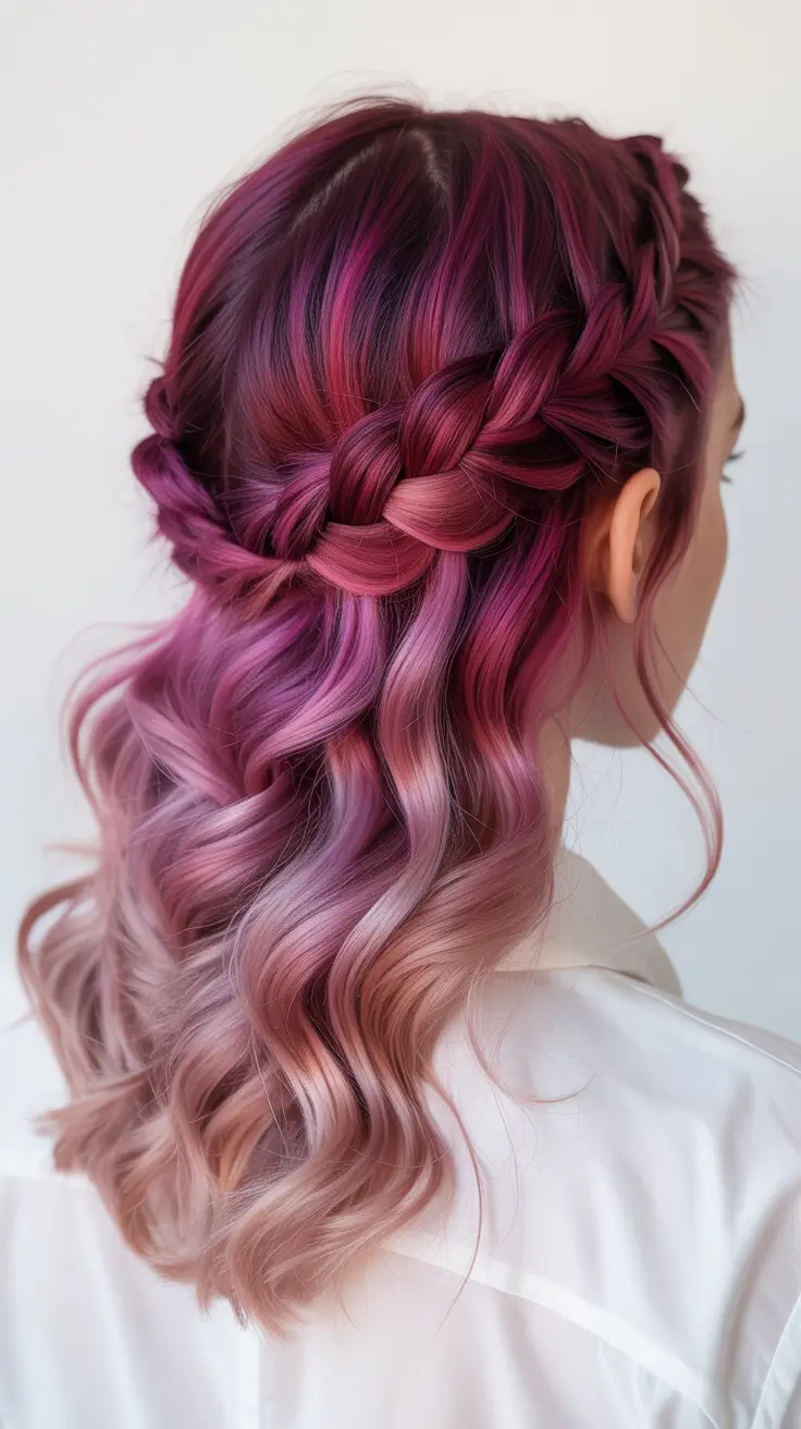 spring maroon hair color 2026 Burgundy Braids Purple