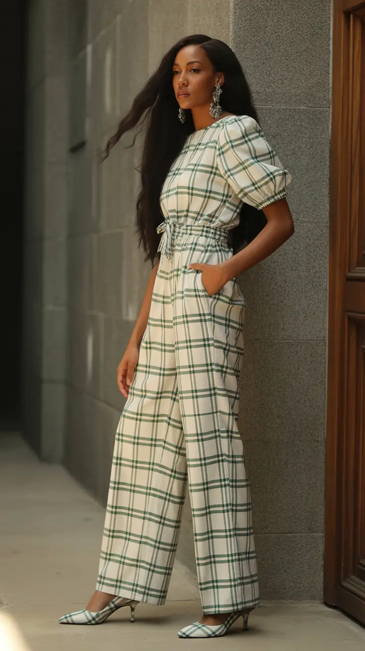 Every Day Spring Outfits 2026 Plaid Jumpsuit That Reads Polished Not Precious