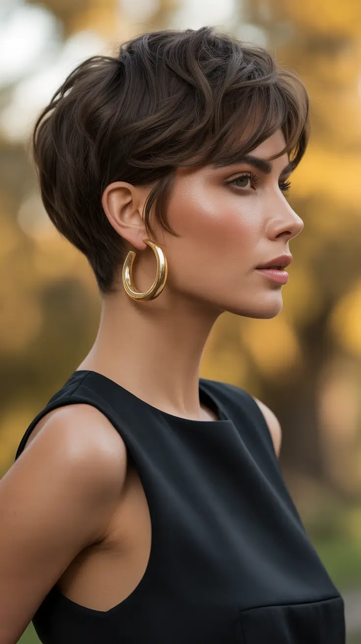 Haircut Ideas 2026 Textured Short Pixie with Soft Side Fringe