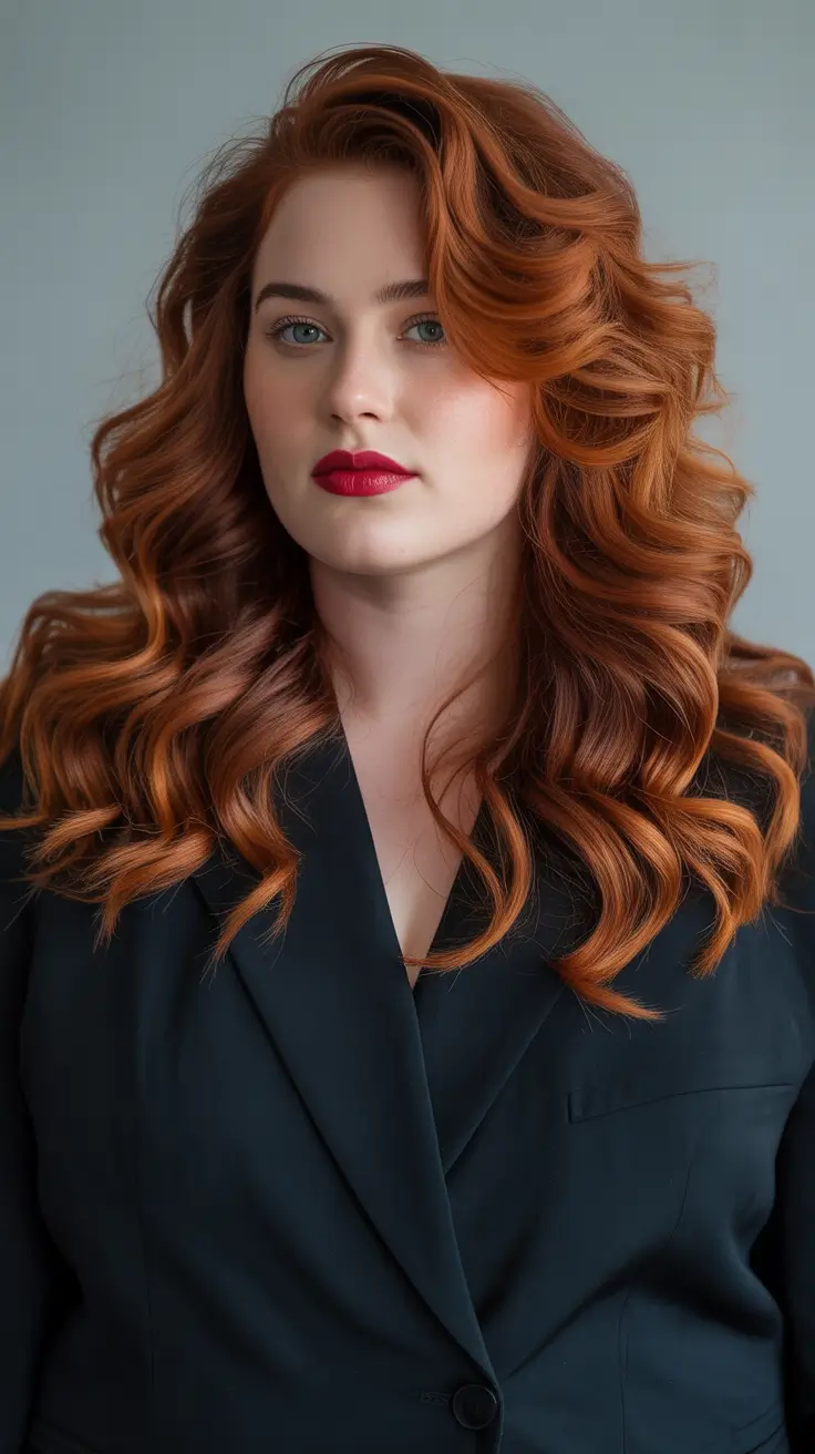 Haircut Ideas 2026 Rich Copper Waves with Classic Volume