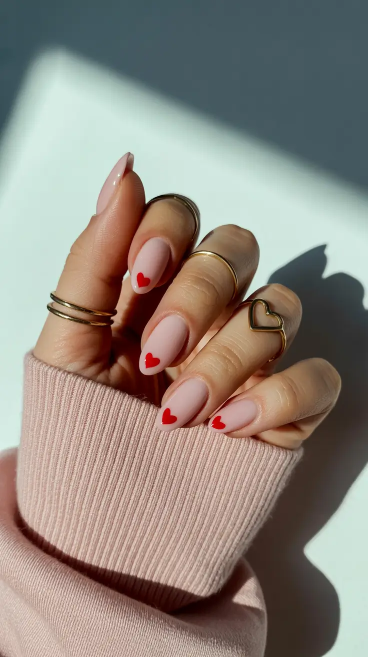 February Nails Designs 2026 French Heart Nails