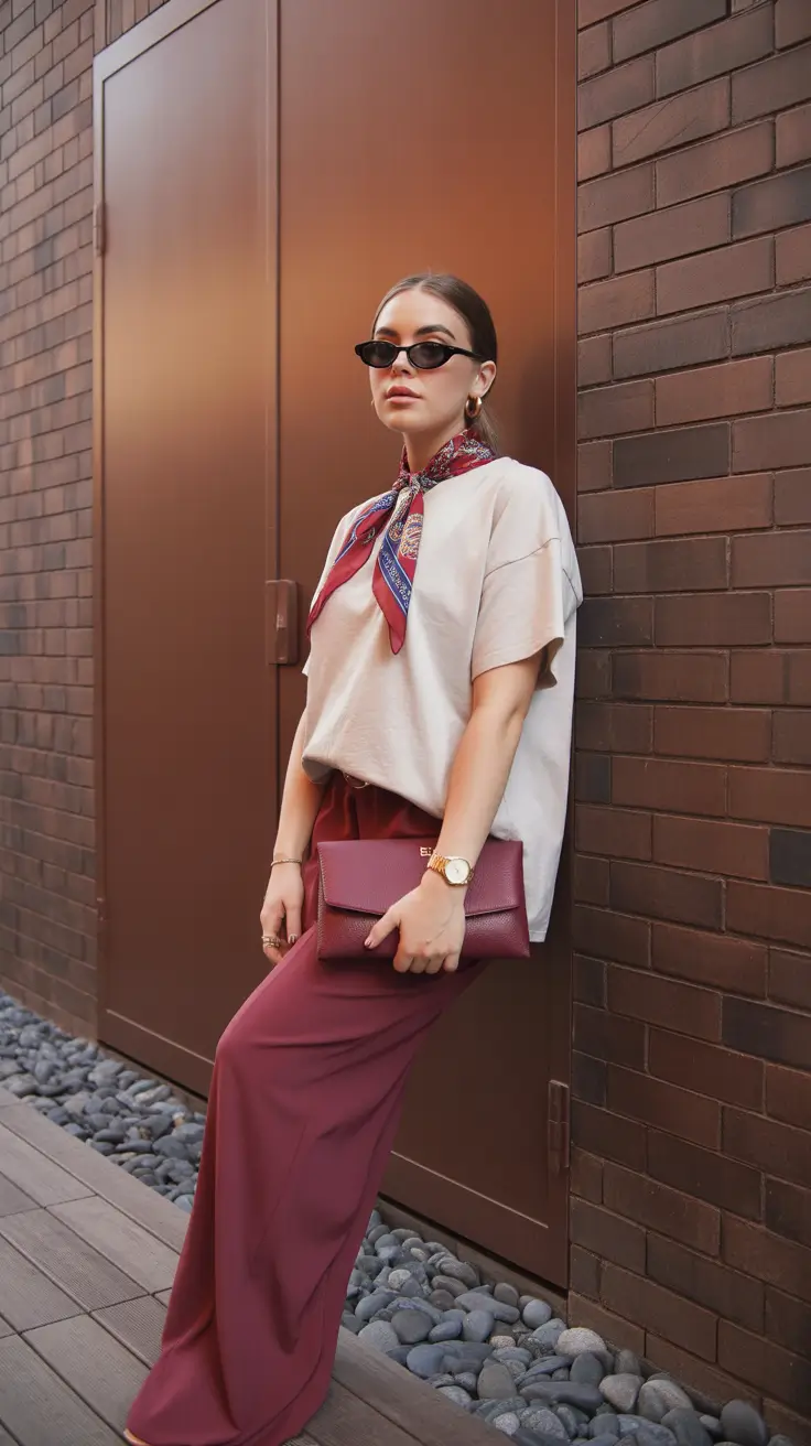 modest spring outfits 2026 Neutral Tee With a Satin Skirt Mood