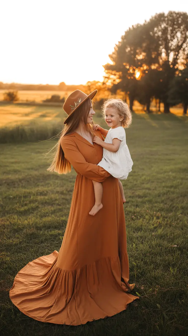 spring family pictures outfits 2026 Golden Hour Country Romance