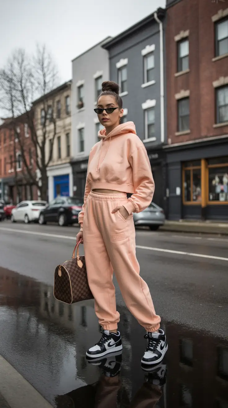 airport spring outfits 2026 Peach Set Energy for Early Flights