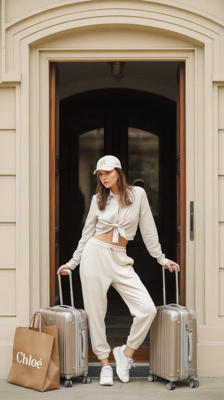 airport spring outfits 2026 Relaxed Sporty With a Feminine Twist