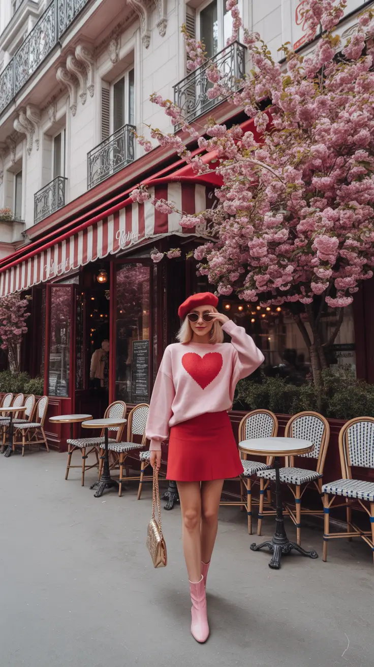 paris spring outfit 2026 Playful Parisian Romance in Spring Color