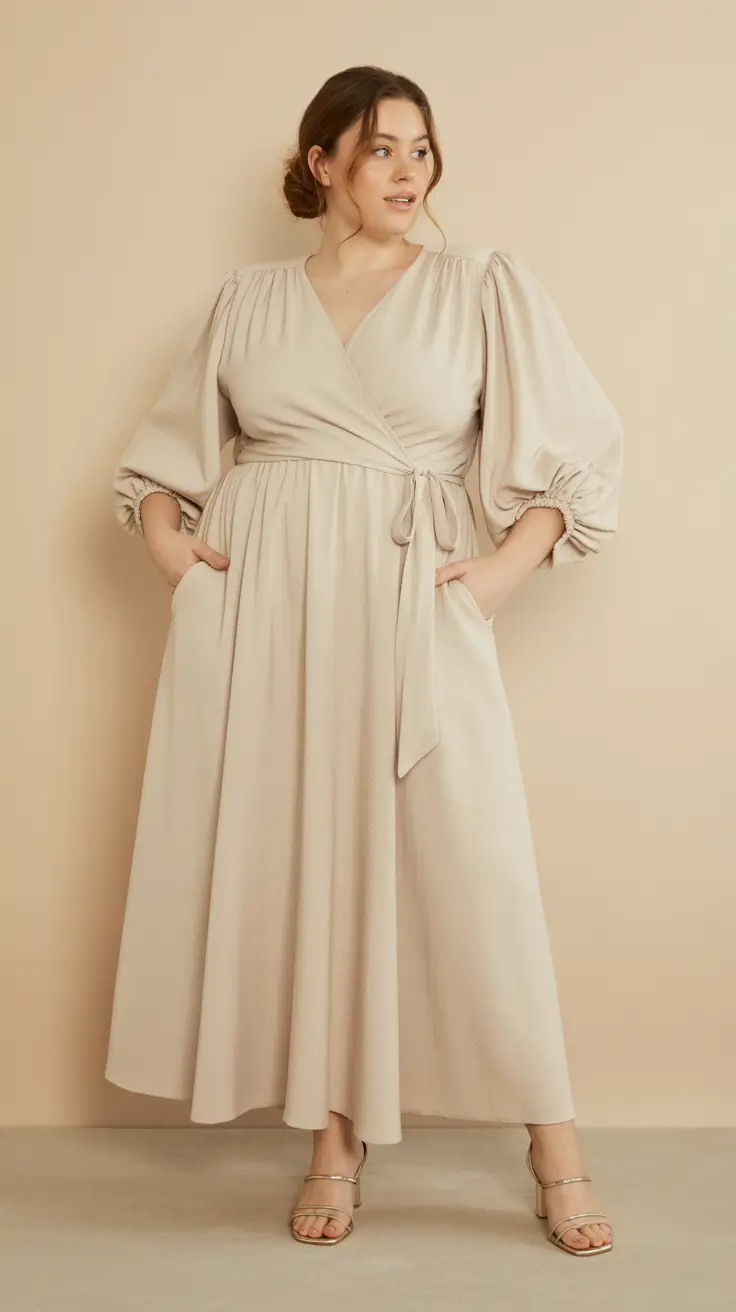 plus size spring outfits 2026 Soft Wrap Dresses