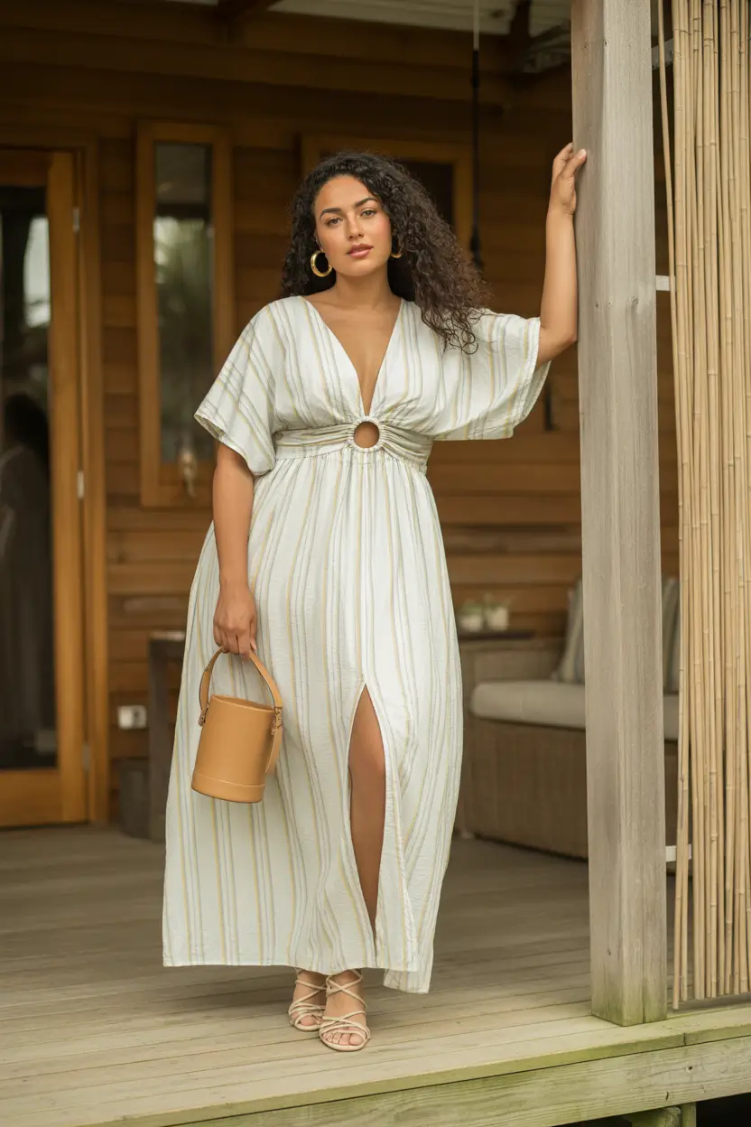plus size spring outfits 2026 Boho Chic Curvy Fashion Maxi Dress