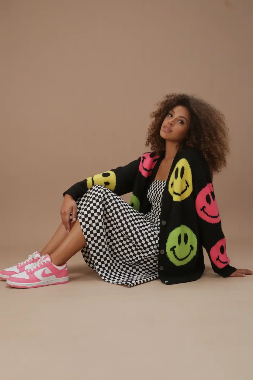 sneakers spring outfit 2026 Dress and Sneakers