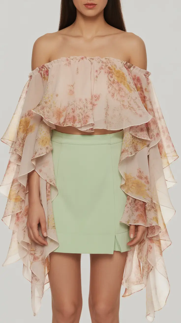 spring birthday outfit 2026 Romantic Ruffles With A Mint Mini Skirt