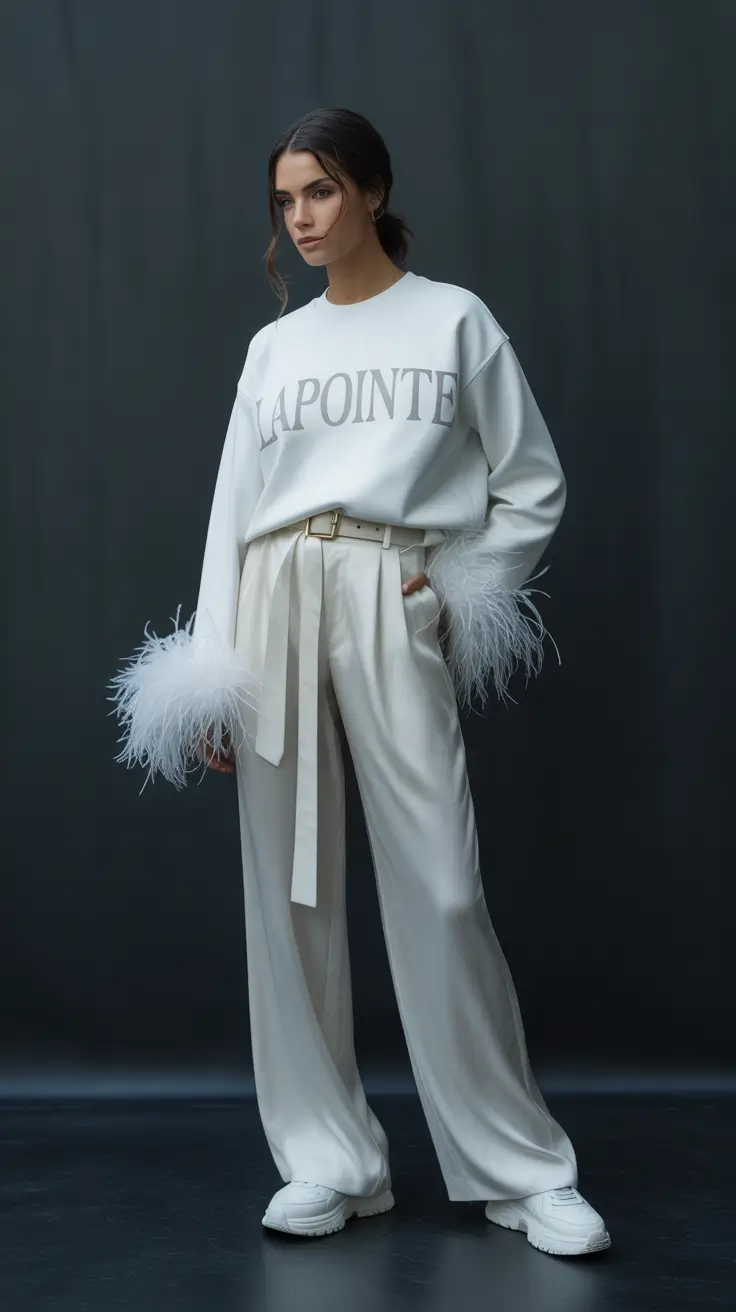 spring birthday outfit 2026 Cool Girl Neutral Set With Feather Cuffs