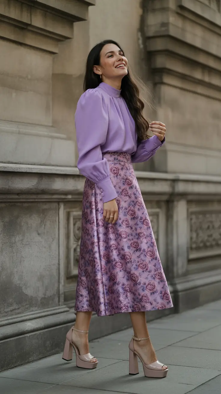 spring birthday outfit 2026 Lavender Floral Look
