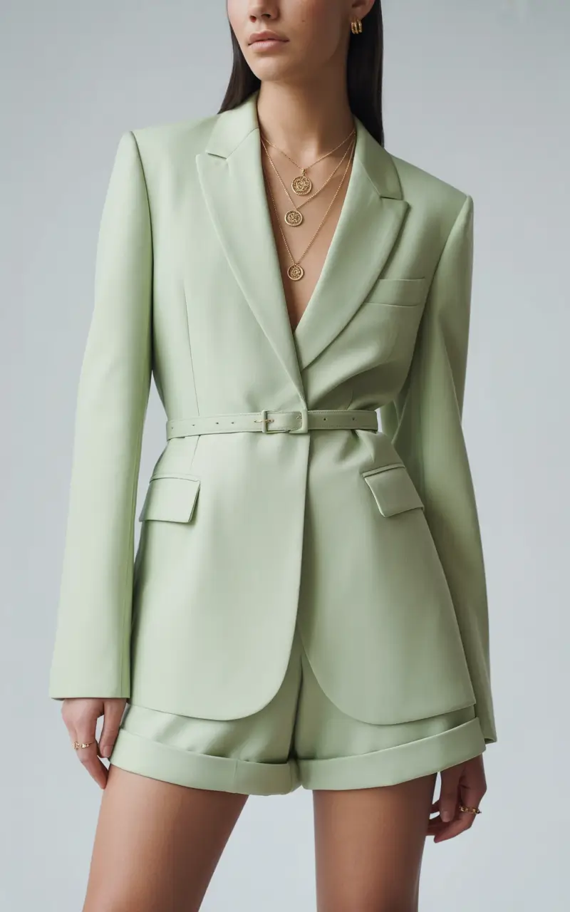 Spring blazer outfits 2026 Soft Mint Tailoring