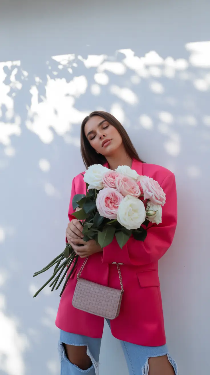 Spring blazer outfits 2026 Bold Pink Blazers for Casual City Days