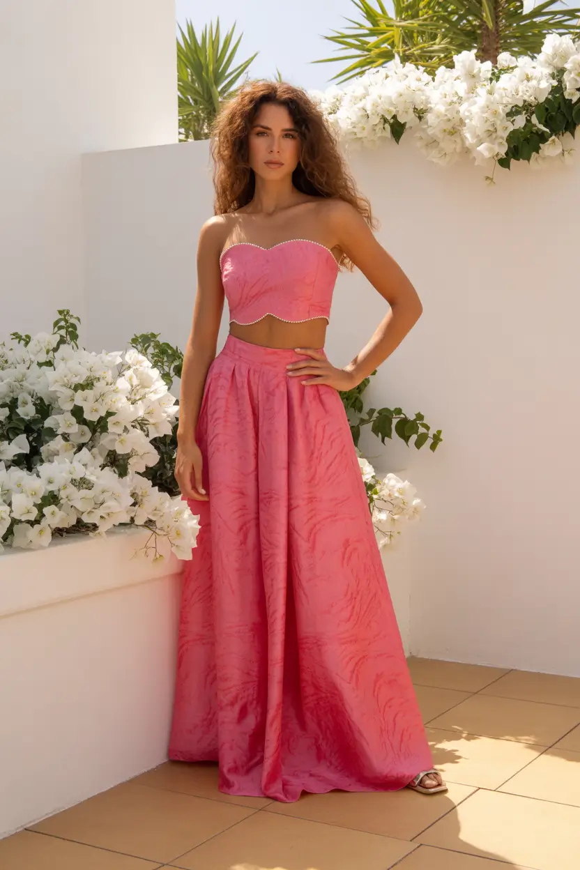 spring break outfit 2026 Pink Two Piece That Brings Main Character Energy