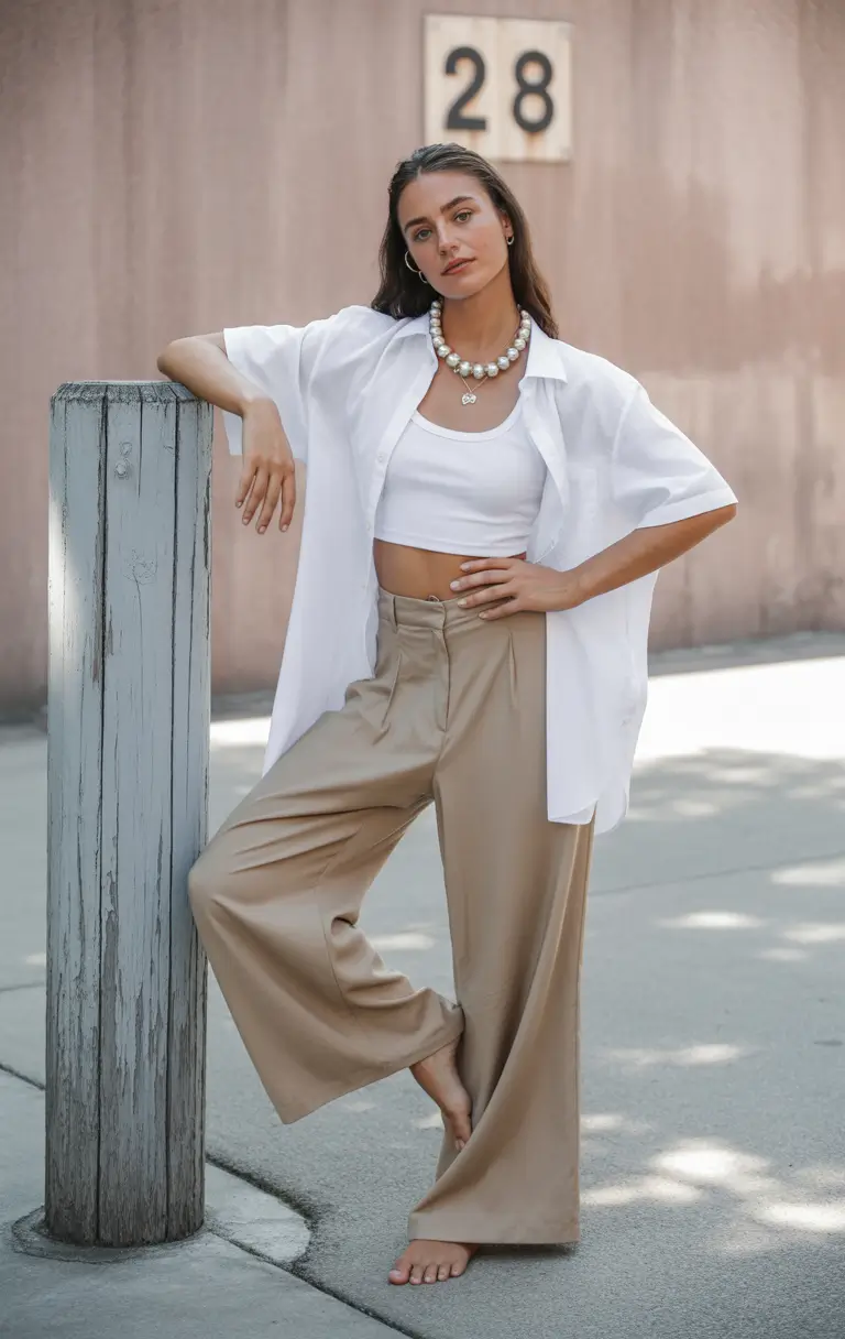 spring break outfit 2026 Minimal White and Beige Look That Always Works